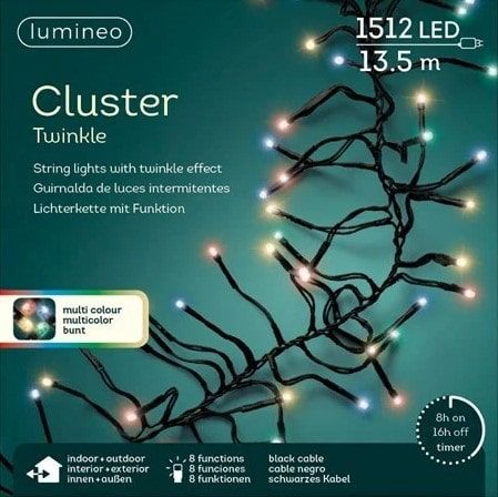 Luces LED Cluster Cable Negro