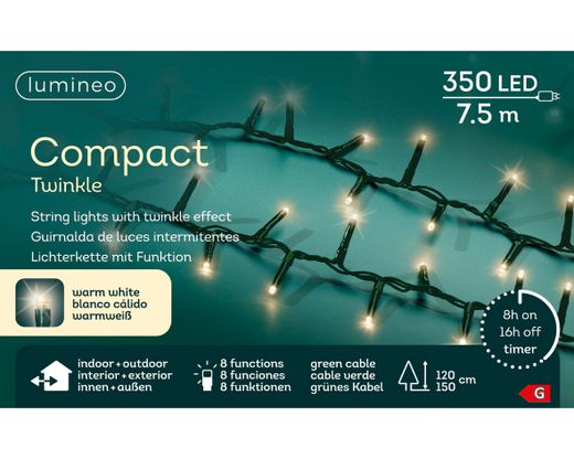 LED Compact Lights 10 Function Cable Negro  2250CM 1000LEDS Color Changing