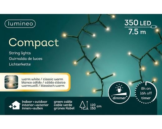 LED Compact Lights 10 Function Cable Negro 2250CM 1000LEDS Color Changing