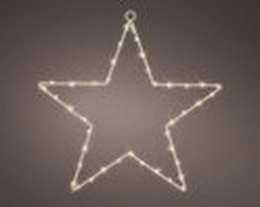 Luces LED en forma de estrella dia58.00cm-50l color white/blanca calida