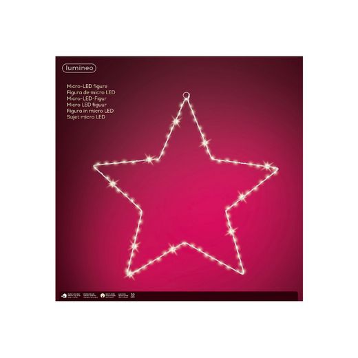 Luces LED en forma de estrella dia58.00cm-50l color white/blanca calida