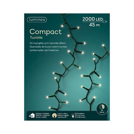 Luces led twinkle compact cable verde Lumineo