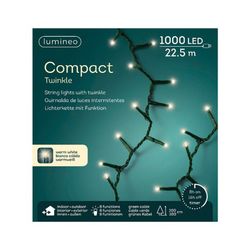 Luces led twinkle compact cable verde 16m 750led tono cálido Lumineo