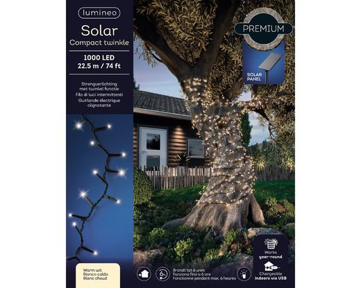 Luces Solares Compactas 8 Funciones Efecto Centelleo L2250.00CM-1000L Black/ Warm White