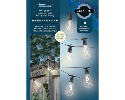 Luz de Fiesta Led Fija para exterior 50CM-10L BLACK/WARM WHITE