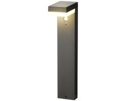 Lámpara solar de pie con sensor blanco cálido Lumineo