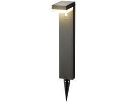Lámpara solar de pie con sensor blanco cálido Lumineo