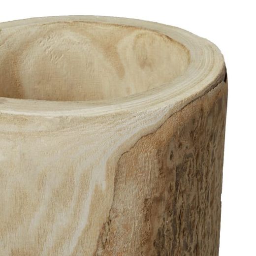 MACETA DE MADERA NATURAL  H24XD24CM