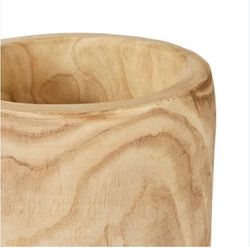MACETA DE MADERA NATURAL H31XD31CM