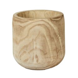 MACETA DE MADERA NATURAL H31XD31CM