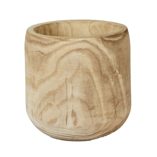 MACETA DE MADERA NATURAL H31XD31CM