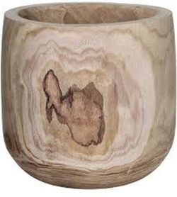 MACETA DE MADERA NATURAL  - H40XD40CM