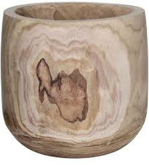 MACETA DE MADERA NATURAL  - H40XD40CM