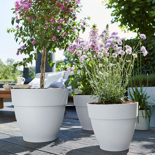Maceta vibia campana redonda 25cm color blanco Elho®