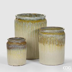 Maceta Glaze Alta H70 D55 Grande Verde Amarillo