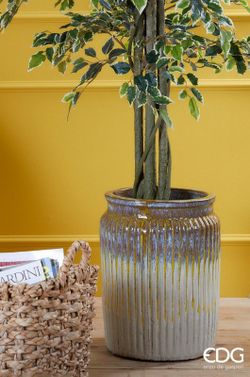 Maceta Glaze Alta H70 D55 Grande Verde Amarillo