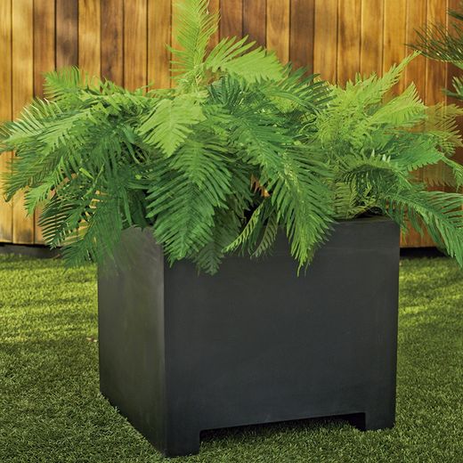 Macetero cuadrado narciso 60cm color antracita New Garden