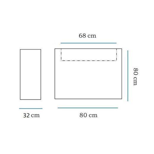 Macetero rectangular 80x32x80 de color Bronce