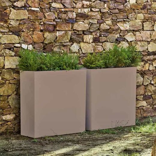 Macetero rectangular 80x32x80 de color Bronce