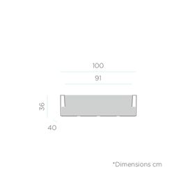 Macetero rectangular jara 100 x 40 color topo