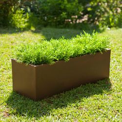 Macetero rectangular jara 100 x 35 color bronce New Garden