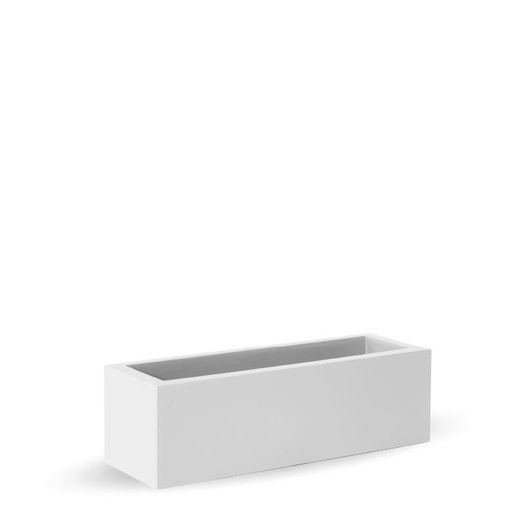 Macetero rectangular jara 100 x 40 color blanco New Garden