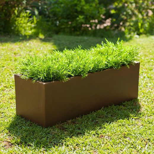 Macetero rectangular jara 100x40 color bronce New Garden