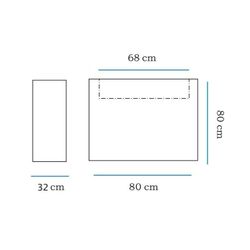 Macetero Rectangular Junco 80x80 color Blanco New Garden