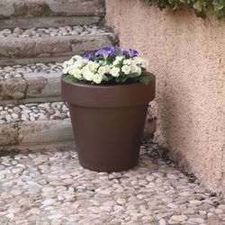 Macetero redondo magnolia 30cm color bronce New Garden
