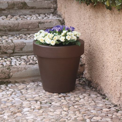 Macetero redondo magnolia 30cm color bronce New Garden