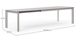 Mesa aluminio Konor Rastín 200-300X110