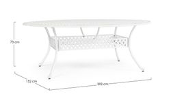 Mesa de jardín Ivreda Oval blanco