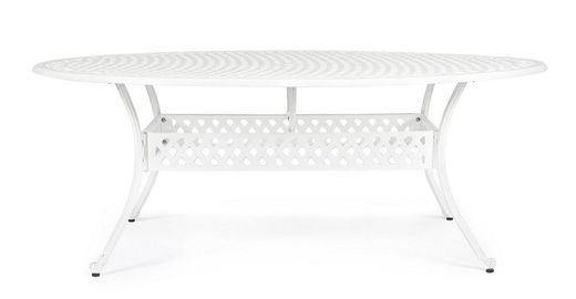 Mesa de jardín Ivreda Oval blanco