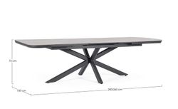 MESA EXT. PASCAL 200-260X100 ANTR JX55