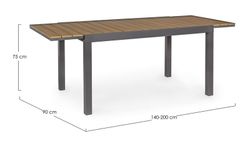 Mesa Extensible Elias 140-200x90 Antracita SJ61