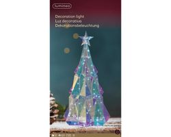 Micro LED Árbol Transparente Estable BO Interior L33.50-W33.50-H51.00CM-60L Blanco Frío