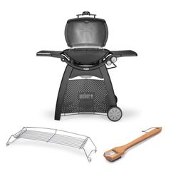 Pack Barbacoa de gas q 3200 s con mesa/ soporte + soporte para calentar + cepillo de madera