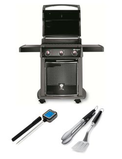 Pack Barbacoa de gas spirit classic e310 + termómetro + set utensilios