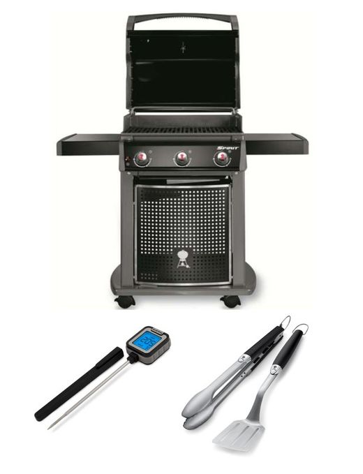 Pack Barbacoa de gas spirit classic e310 + termómetro + set utensilios