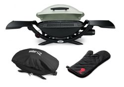 Pack Weber Barbacoa De Gas Q 2000 Titanium + funda +guante