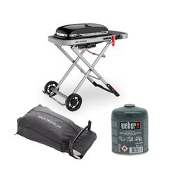 Pack Weber Traveler - Barbacoa + funda + bombona de gas