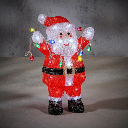 Papa Noel LED Acrílico Fijo Para Exterior