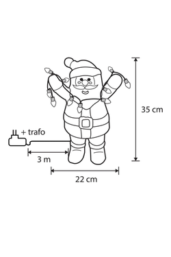 Papa Noel LED Acrílico Fijo Para Exterior