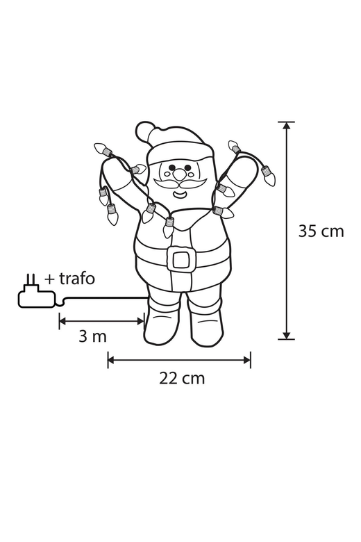 Papa Noel LED Acrílico Fijo Para Exterior