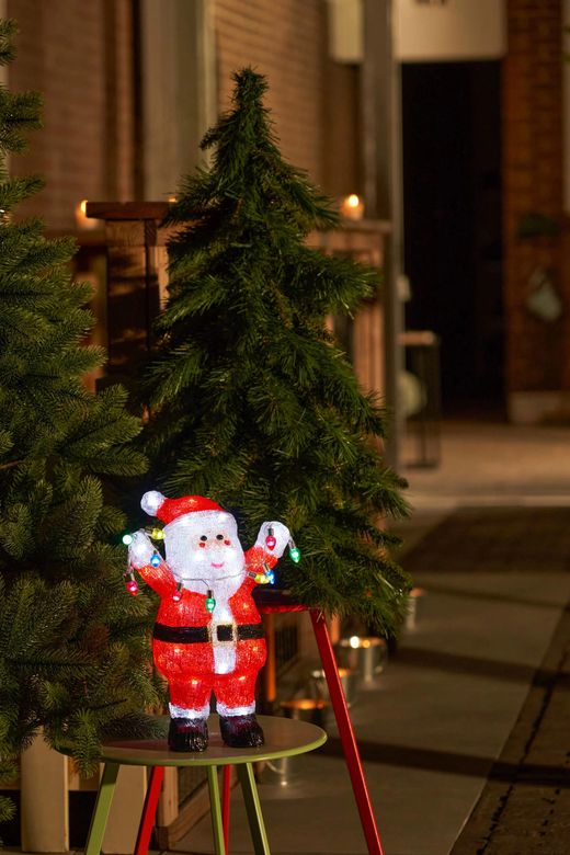 Papa Noel LED Acrílico Fijo Para Exterior