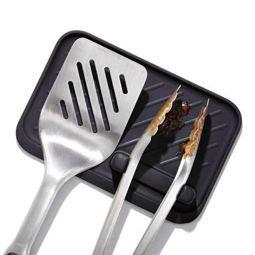 Pinzas y pala Oxo para barbacoa - set acero inoxidable y temporizador de cocción