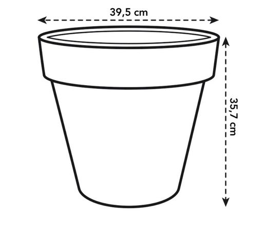Maceta Pure Round 40cm Color Blanco Lino