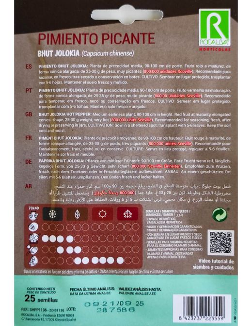 SEMILLAS PIMIENTO PICANTE BHUT JOLOKIA