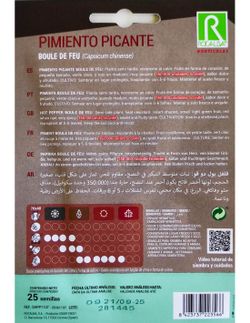 SEMILLAS PIMIENTO PICANTE BOULE DE FEU
