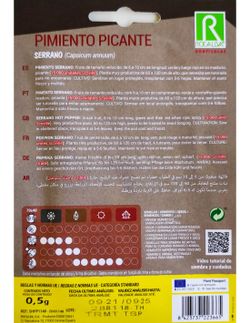 SEMILLAS PIMIENTO PICANTE SERRANO